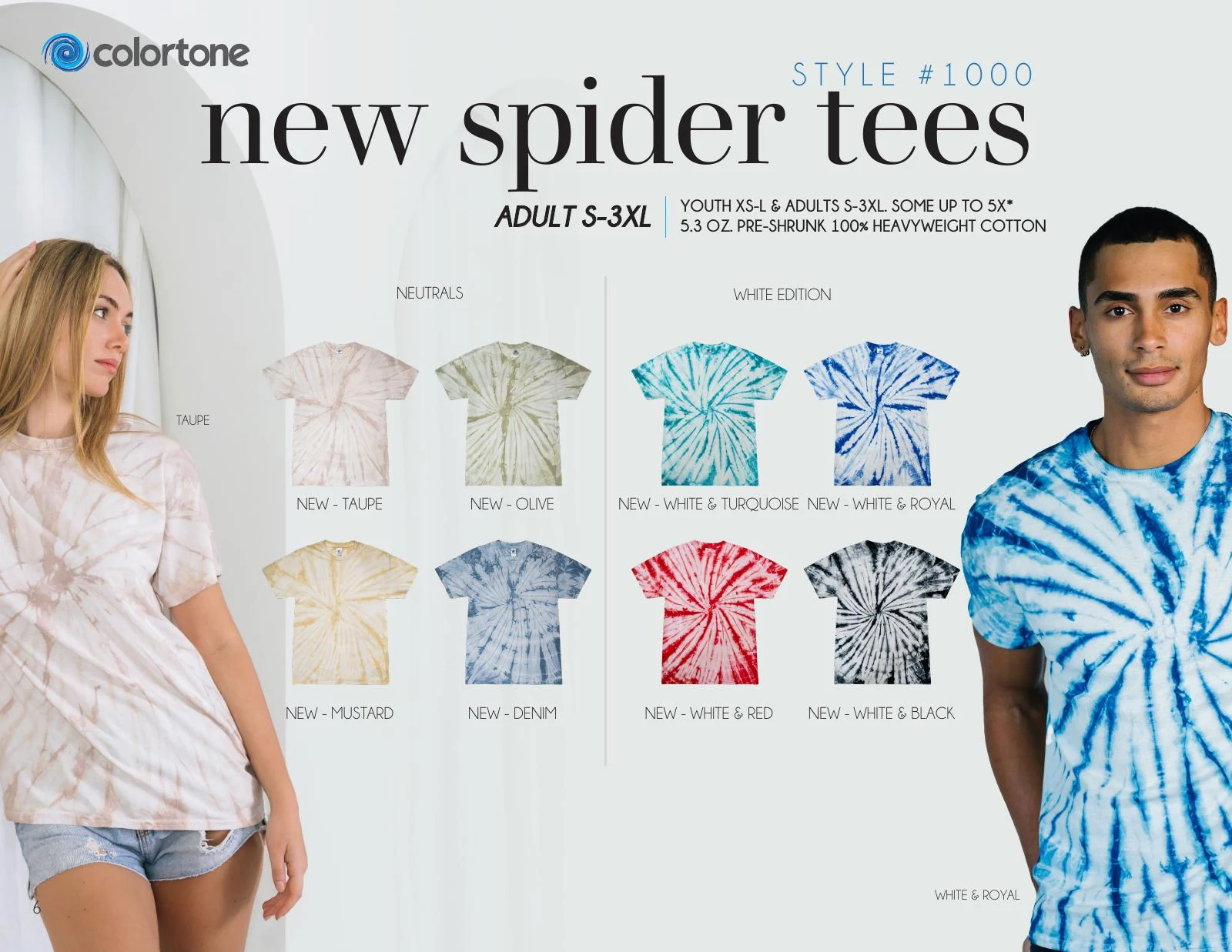Colortone — Style #1000 — new spider tees
