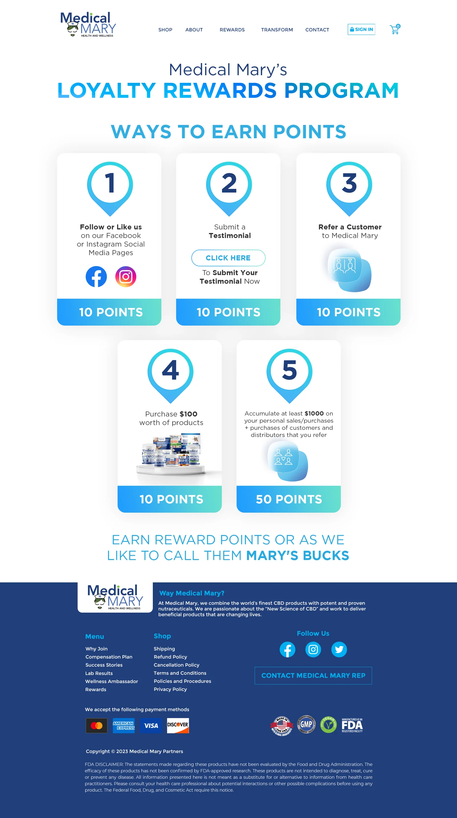 Medical Mary — Partner rewards page